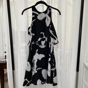 Halston Heritage Black and Bone Minidress